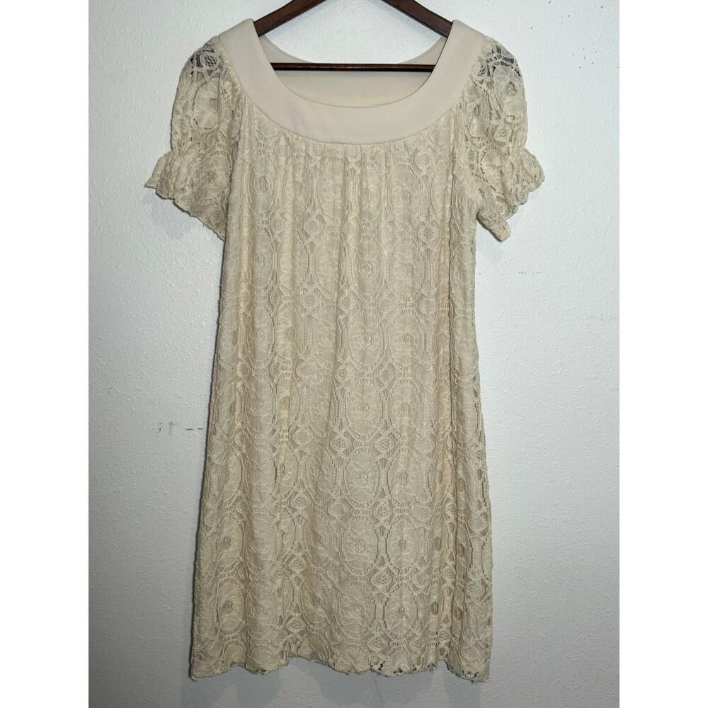 Women's Madison Leigh Ivory Mid Lace Dress Size 10